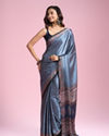 Grey Satin Splendor Saree